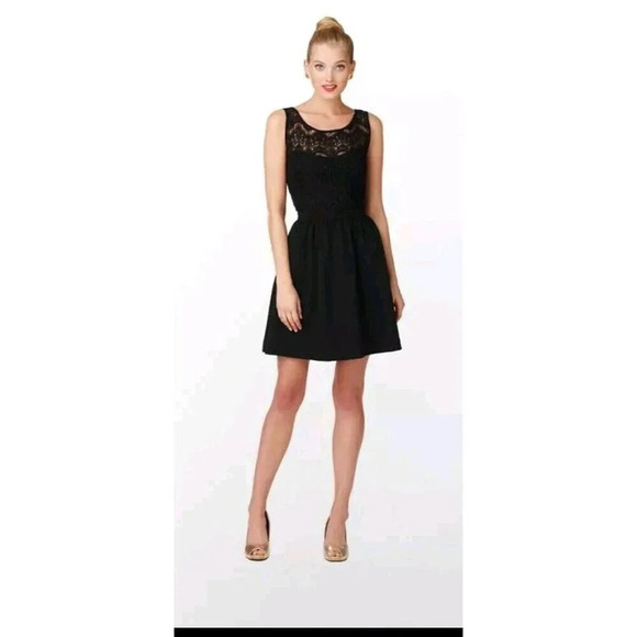 Lilly Pulitzer Sz XS Rhea Black Lace Contrast Sleeveless Dress Cocktail Party - Picture 9 of 9